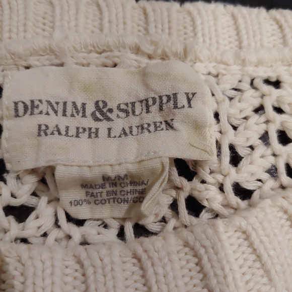 Ralph Lauren Denim & Supply Knit Sweater Short Sleeve Cropped Size Medium - Picture 10 of 11